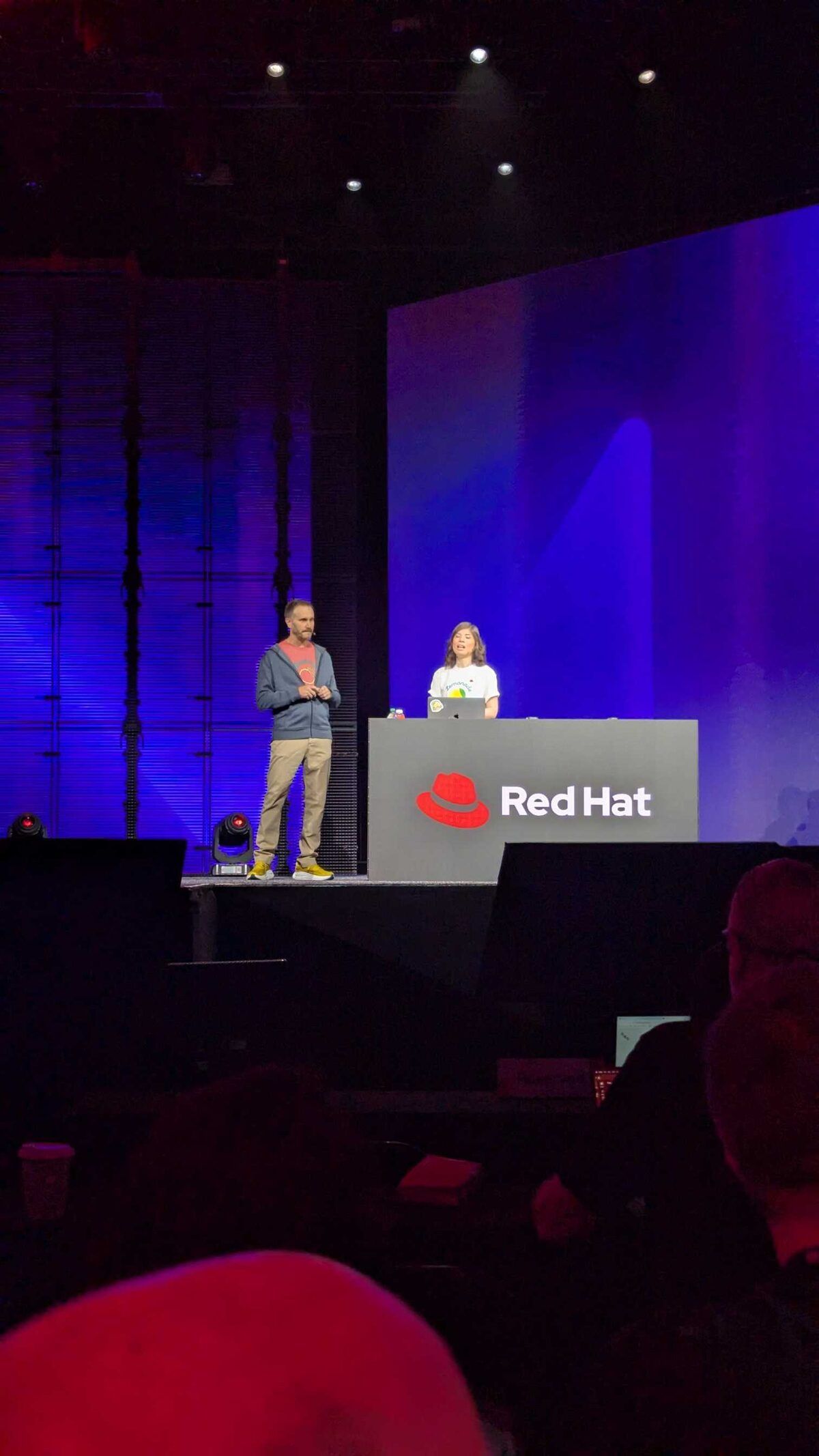 Luca Berton speaking on stage at Red Hat Summit 2026 in Atlanta
